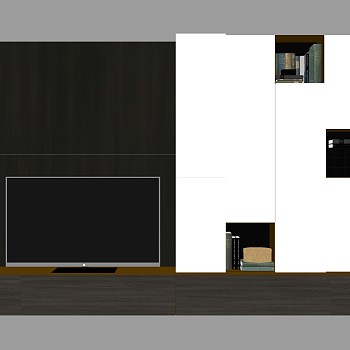 6现代电视背景墙 电视柜sketchup草图模型下载