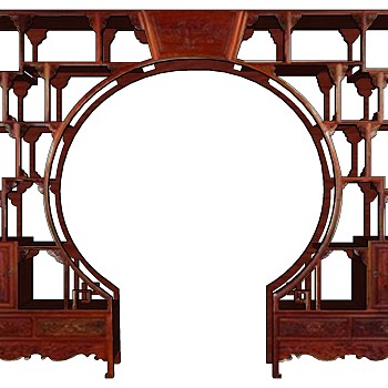 中式博古架草图su模型下载 (15)