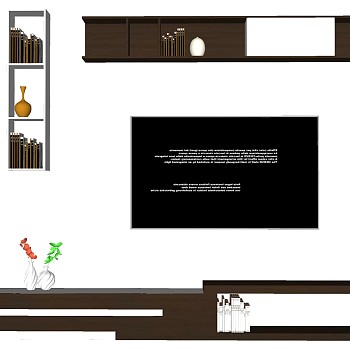 8电视机组合柜 吊柜sketchup草图模型下载