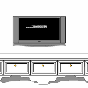 地中海简欧式电视柜su草图模型下载 (3)
