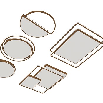 4现代金属吸顶灯SketchUp草图模型下载