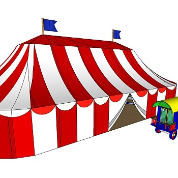 露营野炊马戏团帐篷SketchUp草图模型下载 (65)