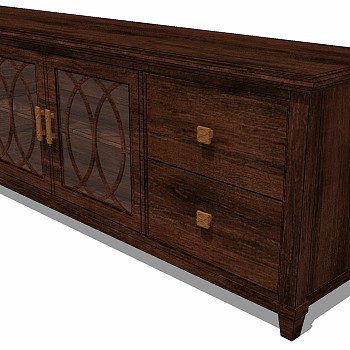 美式欧式美克美家古典实木电视柜斗柜装饰柜边柜 (1)