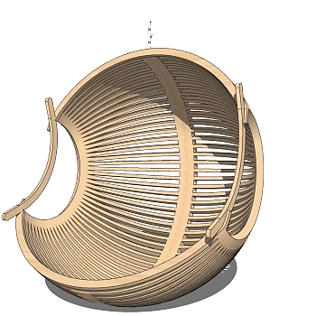 户外吊床吊椅su草图模型下载 (1)1