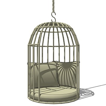 新中式鸟笼吊椅sketchup草图模型下载