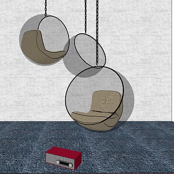 01蓝牙音响音箱玻璃球形吊椅sketchup草图模型下载