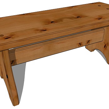 14木板凳长条凳sketchup草图模型下载