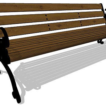120欧式公园长凳休闲座椅sketchup草图模型下载