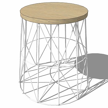 37北欧现代铁艺圆凳sketchup草图模型下载