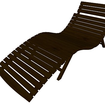 木质躺椅sketchup草图模型下载