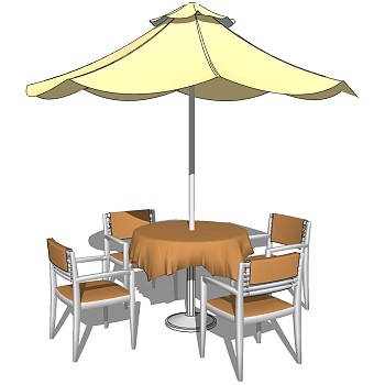 36-5室外户外休闲铁艺桌子椅子遮阳伞 组合