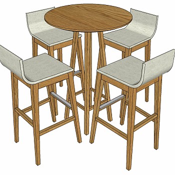 户外防腐木桌椅子 (2)