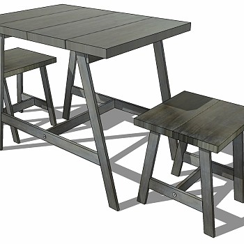 户外防腐木桌椅子 (1)