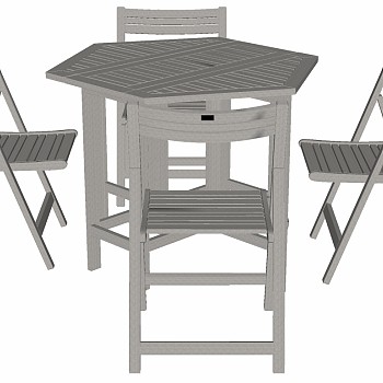 户外防腐木桌椅子 (3)