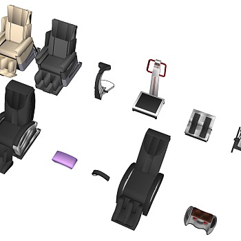07现代按摩座椅沙发电子秤sketchup草图模型下载