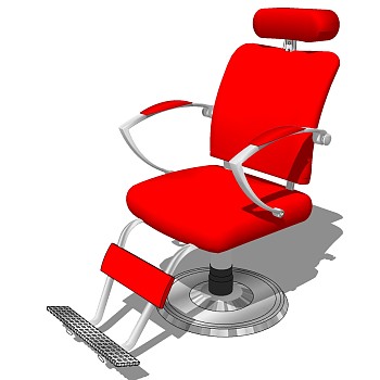 20理发店椅子沙发理发椅sketchup草图模型下载 (2)