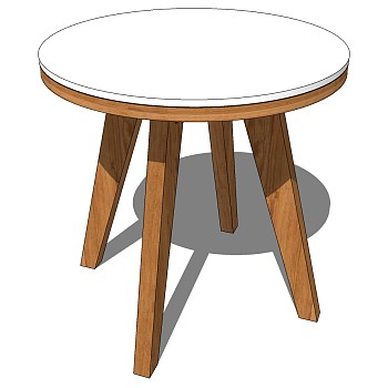 27北欧风格凳子圆桌边几圆几sketchup草图模型下载