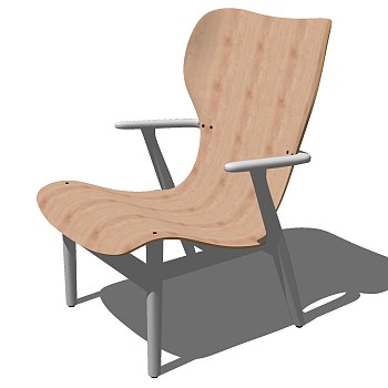 现代异形家具沙发公共座椅躺椅室外户外休闲躺椅 sketchup草图模型下载(12)
