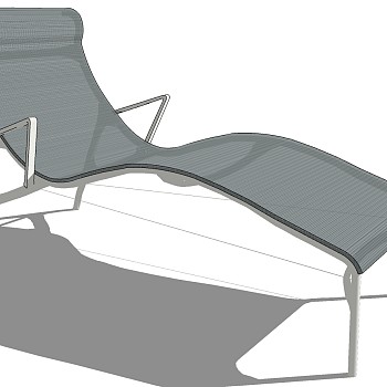 现代异形家具沙发公共座椅躺椅室外户外休闲躺椅sketchup草图模型下载 (6)