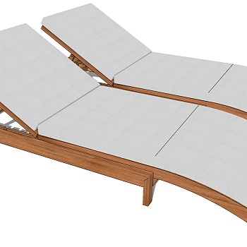 现代异形家具沙发公共座椅躺椅室外户外休闲躺椅 sketchup草图模型下载(1)