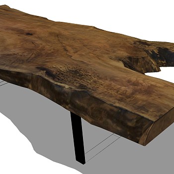 106中式实木大板茶桌椅茶台桌子sketchup草图模型下载