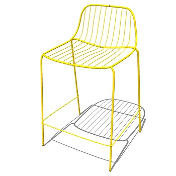 26现代铁艺吧椅椅子sketchup草图模型下载