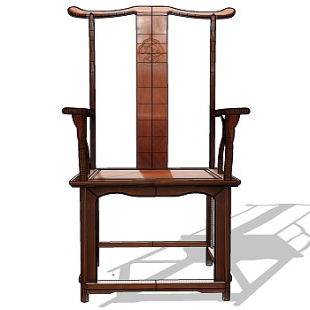 中式古典实木太师椅官帽椅椅子sketchup草图模型下载