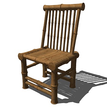 21新中式民宿竹凳椅子sketchup草图模型下载