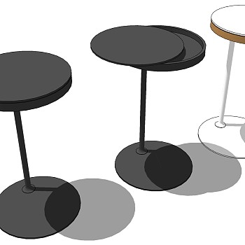 24现代简约多功能吧椅高椅酒吧椅组合sketchup草图模型下载