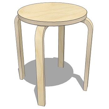 04-凳子圆凳椅子sketchup草图模型下载