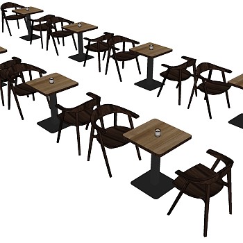 8餐厅餐桌椅sketchup草图模型下载