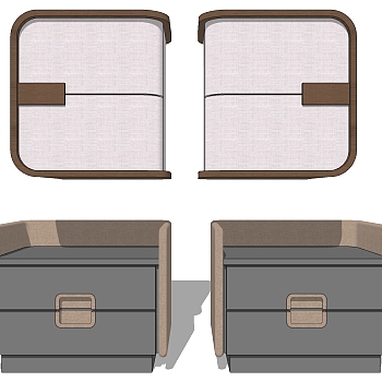 11现代轻奢新中式北欧简约床头柜sketchup草图模型下载