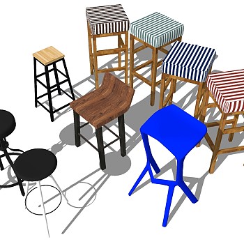 椅子吧台椅sketchup草图模型下载