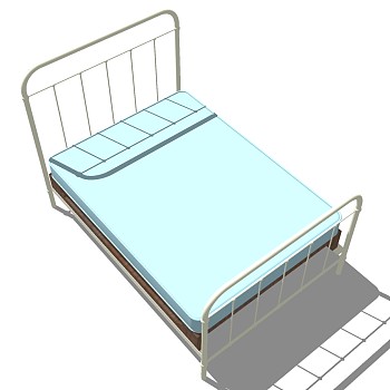 9现代医院金属病房病床sketchup草图模型下载
