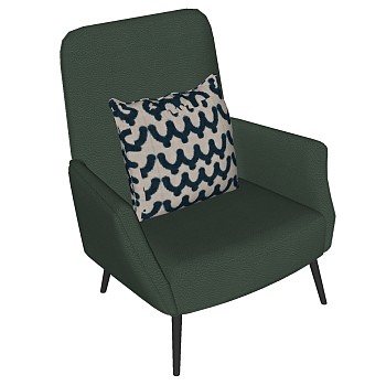 11现代新古典轻奢单人沙发椅子sketchup草图模型下载