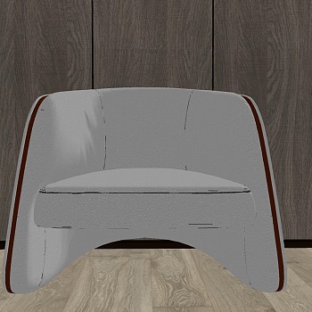 15现代北欧简约单体休闲沙发sketchup草图模型下载