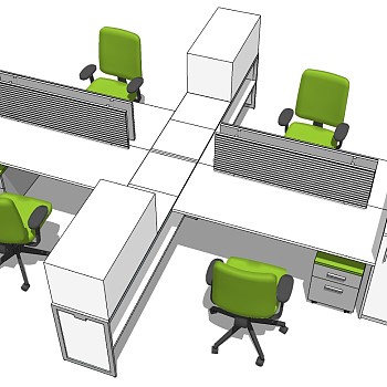 现代办公桌椅员工工位 (2)