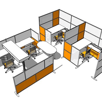现代办公桌椅员工工位 (4)