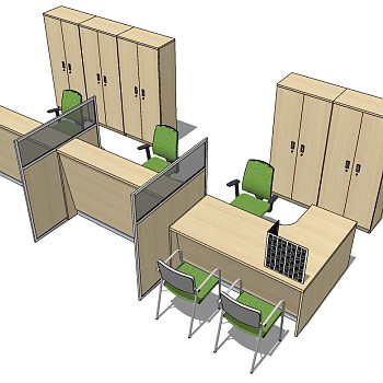 现代办公桌椅员工工位 (6)