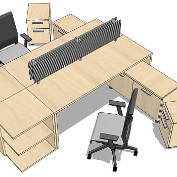 现代办公桌椅员工工位 (9)