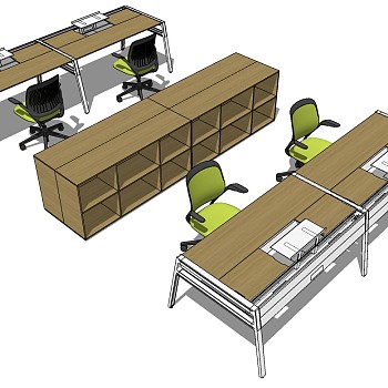 现代办公桌椅员工工位 (12)