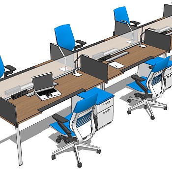 现代办公桌椅员工工位 (15)