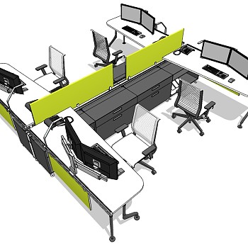 现代办公桌椅员工工位 (27)