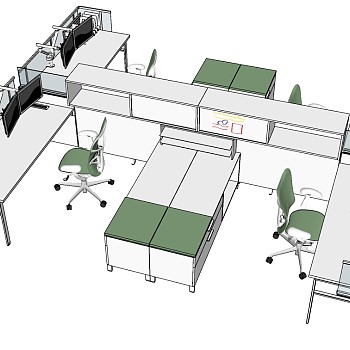 现代办公桌椅员工工位 (35)