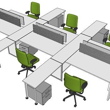 现代办公桌椅员工工位 (36)