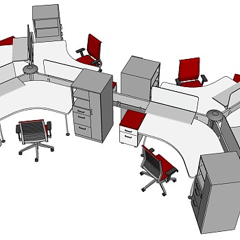 现代办公桌椅员工工位 (42)