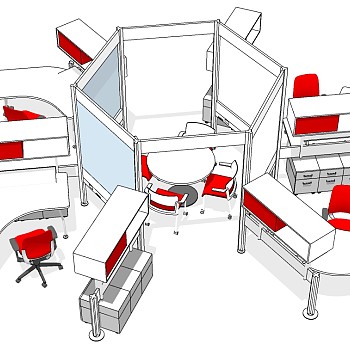 现代办公桌椅员工工位 (46)