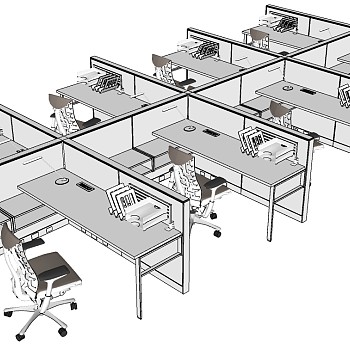现代办公桌椅员工工位 (48)