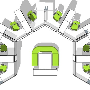 现代开敞办公室工位办公椅 (54)