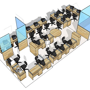 现代开敞办公室工位办公椅 (12)